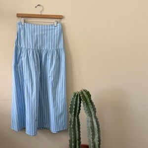 Kenneth Cole Light Blue Striped A-Line Skirt